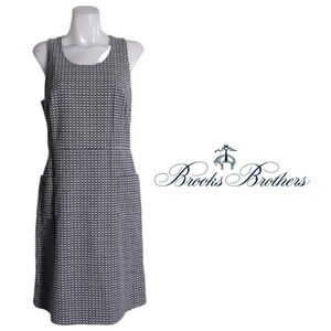 Brooks Brothers Micro Patterned Black White Sheath Dress - Size 2